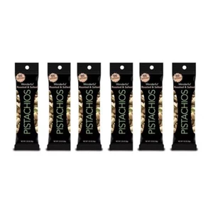 6x Wonderful Pistachios Roasted and Salted Pistachio 1.25 Ounce - 6 Pack NEW - Picture 1 of 2