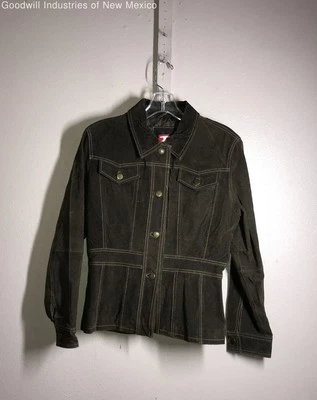 Chaqueta de Gamuza Rampage Auténtica Colección Marrón Botón Frontal - Talla M Foto 1 de 4