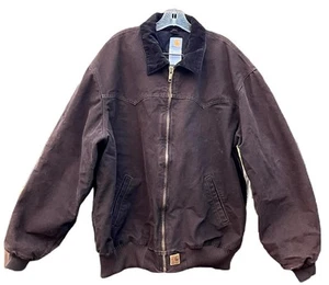 GIACCA VINTAGE CARHARTT J14 DKB SANTA FE MARRONE ANATRA COTONE ~ 2XL alta ~ WESTERN ~ EUC - Foto 1 di 7