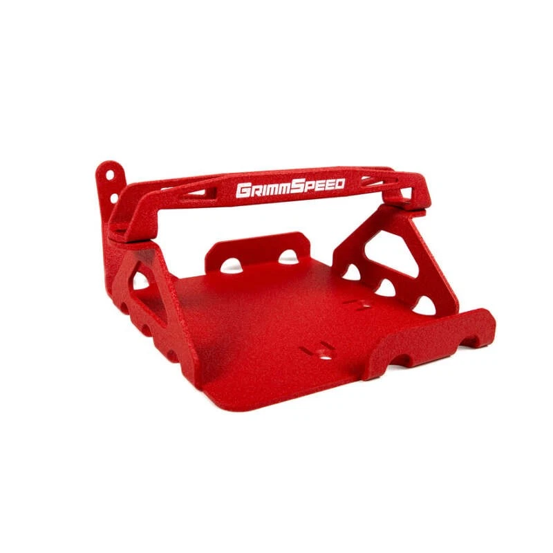 GrimmSpeed Fits 08-14 Subaru WRX STI Lightweight Battery Mount Kit In Red - Image 1 of 1
