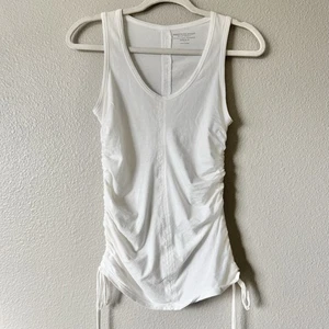 Majestic Filatures Tank Top Size 1 Deluxe Tee Shirt Side Ruching Drawstring Chic - Picture 1 of 7