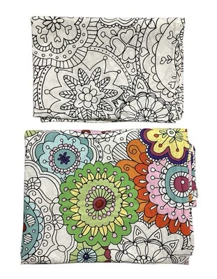 IKEA Vanskaplig Mod Floral Flowers Twin Duvet  Pillowcase Set Retro Hippie 60x86 - Image 1 of 4