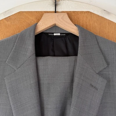 Terno Coppley Masculino 44S Cinza 2 Botões Olho de Pássaro Lã Lona Zignone Itália 36x31 - Imagem 1 de 4