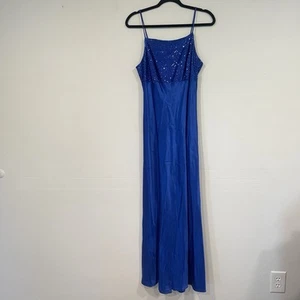 Maurices Formal Royal Blue Womens 11/12 Prom Dress Sequin Sleeveless NWT - Picture 1 of 14