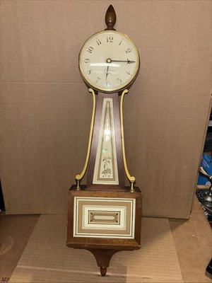 Antique Banjo Clock Seth Thomas 8 days 25” Long Homestead LOC BB - Image 1 of 4