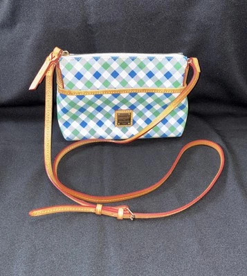 Bolso Bandolera DOONEY & BOURKE Jengibre Cuadros Bolsa Azul Blanco Lona Guinga Foto 1 de 4