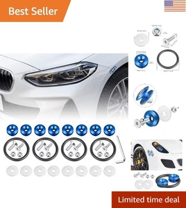 Heavy-Duty 8-Pcs Blue Fastener Set for Front/Rear Bumper & Fender - Aluminum - Imagen 1 de 8