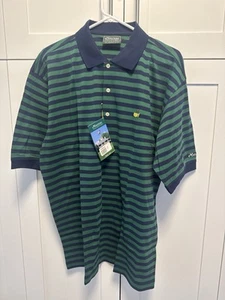 Neu mit Etikett Masters Collection Herren Large grün gestreiftes Golf Polo-Shirt Augusta grün - Bild 1 von 3