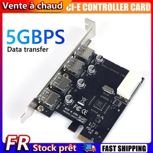 Carte d'extension USB3.0 Riser PCIE, 4 Ports, adaptateur Hub d'ordinateur PCI Ex - Afbeelding 1 van 8