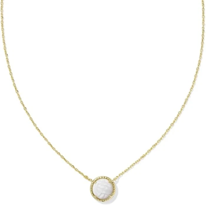 Kendra Scott Voleibol Corto Colgante Collar Dorado Blanco Madreperla Foto 1 de 1