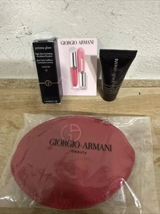 Giorgio Armani Beauty Taschenspiegel rot mit Etui Prisma Glas und leuchtend - Bild 1 von 4