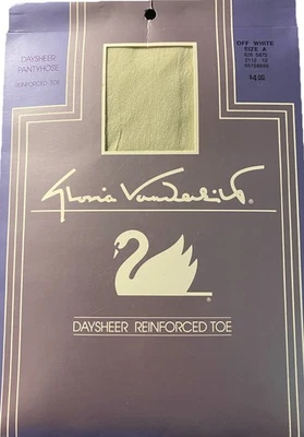 Pantimedias transparentes vintage Gloria Vanderbilt talla A día punta reforzada en blanco roto Foto 1 de 2