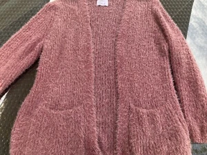 Zara Girls Rose Gold Open Cardigan Sparkle Glitter Fuzzy Size 13/14 - Picture 1 of 4