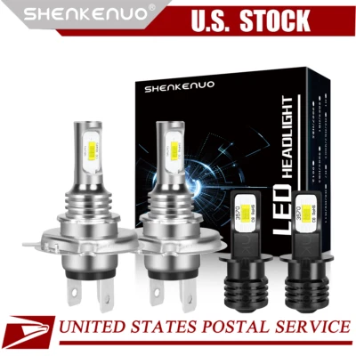 4X LED Headlight Hi/Lo + Fog Light Bulbs Combo 6000K For Toyota Previa 1994-1997 - Image 1 of 4