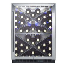 Summit SCR610BLX 24" Black Glass Door Wine Refrigerator w/ Single Temperature...