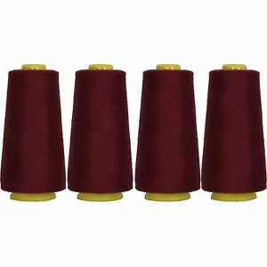 4 BIG CONES DK MAROON SERGER SEWING THREAD 2750 YD TEX 27 40S/2-THREADART - Picture 1 of 8