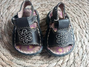 Faded Glory Toddler Girls Leather Sandals size 2 Y2K 'Leslie' Retro Clean EUC - Picture 1 of 6