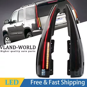 VLAND Smoked LED Tail Lights For 2007-2014 GMC Yukon Suburban Tahoe 1Pair - Picture 1 of 13