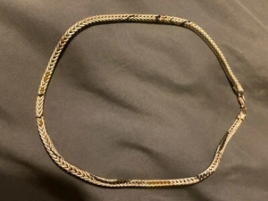 Thick White Chain Laced Gold and Black Coloration Necklace - Picture 1 of 4