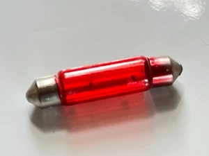 12 VOLT 3 WATT FESTOON LAMP BULB RED LACQUER MILITARY 995-1911 (x1) fcb25.46 - Picture 1 of 2