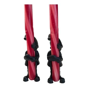 Crate Barrel Cast Iron Elf Taper Candle Hugger Holder Pair 5.25” Christmas - Picture 1 of 7