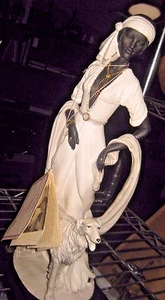 DEAR "Dog with his Lady" Sculpture by A. Belcari - Picture 1 of 2