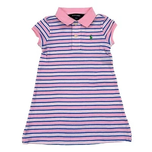 Polo Ralph Lauren Little Girl's Striped Polo Dress Shirt with Pony - pink, blue - Picture 1 of 2