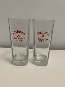 2 x Official Jack Daniels Whiskey Tennessee Fire Tall Highball Premium Glasses - Picture 1 of 9