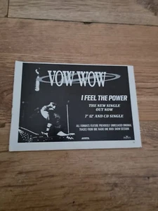 TNEWM24 ADVERT 5X8 VOW WOW: 'I FEEL THE POWER' SINGLE - Picture 1 of 1