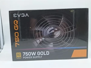 - NEW- EVGA 750 GQ, 80+ GOLD 750W, Semi Modular, ECO Mode, Power Supply, Black - Picture 1 of 3