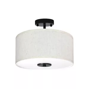 Emitto Led Ceiling Light Modern Bedroom Pendant Lights Linen Shade Flush - Picture 1 of 9