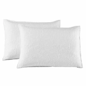 Better Homes & Gardens Floral Matelasse Pillow Shams, White, Standard, 2 Count - Picture 1 of 6