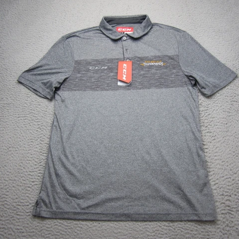 Springfield Thunderbirds Hockey Polo Shirt Mens Large Gray Minor League CCM Cover