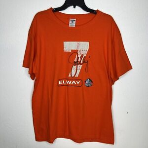 John Elway #7 Signature Shirt Hall Of Fame Broncos NFL Football Large Orange