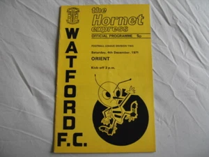 Watford v Leyton Orient Football League Division 2 Programme 4/12/71 - Picture 1 of 3