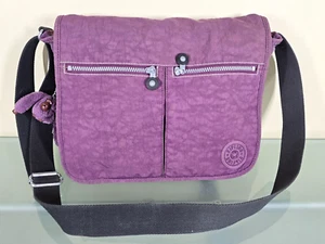 KIPLLING Fold-Over Snap Purple Crossbody Women's Bag NICE - Picture 1 of 15