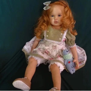 30 Zoll fertige Reborn Baby Puppen Kleinkind Mädchen mit handgerootetem lockigem Haar Geschenk - Bild 1 von 5