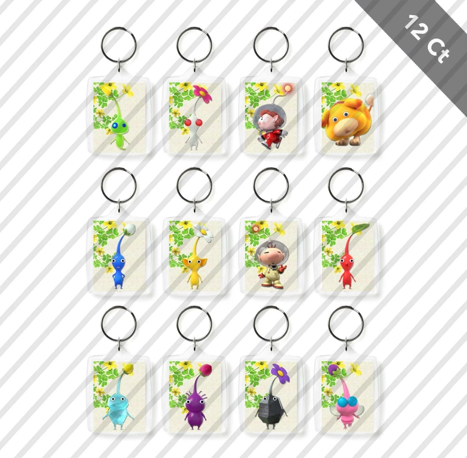 12 Pikmin Llavero para Niños Fiesta de Cumpleaños Favor Regalos Bolsa de Regalo Juego Foto 1 de 1