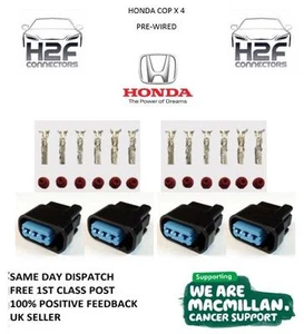 4 x Honda K Series Pencil Coil Plug Connectors COP Civic, Acura, S2000,PRE-WIRED - Picture 1 of 4