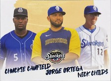 2021 Choice Biloxi Shuckers Chuckie Caufield/Jorge Ortega/Nick Childs COACH