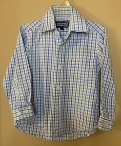 Boy’s Berry Size 4 -Blue & White Long Sleeve Button Up Dress Shirt Top - CP - Picture 1 of 3
