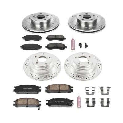 Kit de frenos de disco PowerStop - Delantero y trasero - Se adapta a Subaru Legacy 1997-1999 Z23 Dai Foto 1 de 4