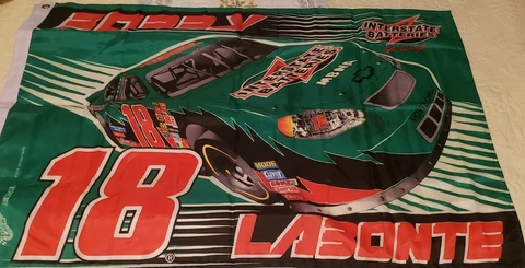 Winners Circle NASCAR Interstate Batteries Joe Gibbs Bobby Labonte #18 Flag Cover