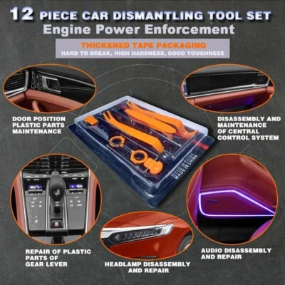 12pcs Car Plastic Trim Panel Dash Stereo Radio Installation Removal Pry Tool Kit - Image 1 of 4