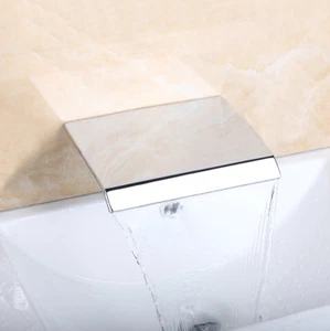 EUB Bathroom Faucet Spout Outlet Wall Mounted Waterfall Chrome Brass Single Hole - Picture 1 of 5