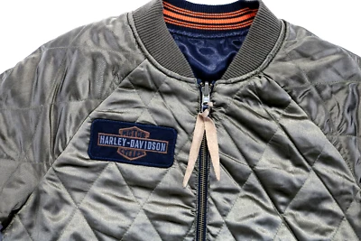 Mujer Harley Davidson Chaqueta S Negro Naranja Verde Reversible Retro Informal Cremallera Foto 1 de 4