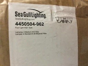 Sea Gull 4450504-962 4-Light Wall / Bath Vanity Style Lights, Brushed Nickel - Picture 1 of 2
