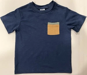 Little Dad Size 2T Boy's T-Shirt Blue Crew Neck Short Sleeve w/ Front Pocket - Picture 1 of 11