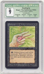 Graded Signed Deathgrip CGC 9 MINT w/9.5 Alpha Artist Anson Maddocks MTG Magic! - Picture 1 of 2