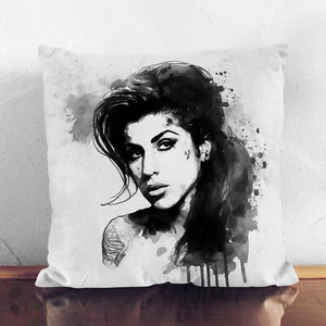 Plump Cushion Amy Winehouse Ink Wash Soft Scatter Throw Pillow Case Cover Filled - Picture 1 of 3